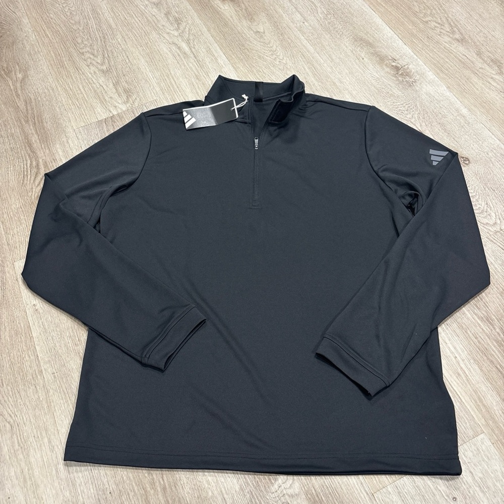 adidas Black Long Sleeve Quarter-Zip Performance Top